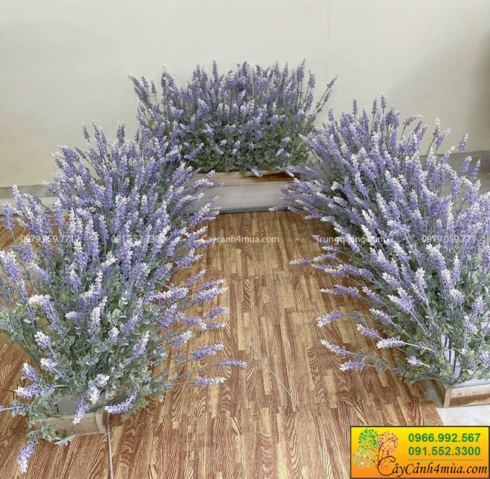 bán cành cây lavernder tím giả decor