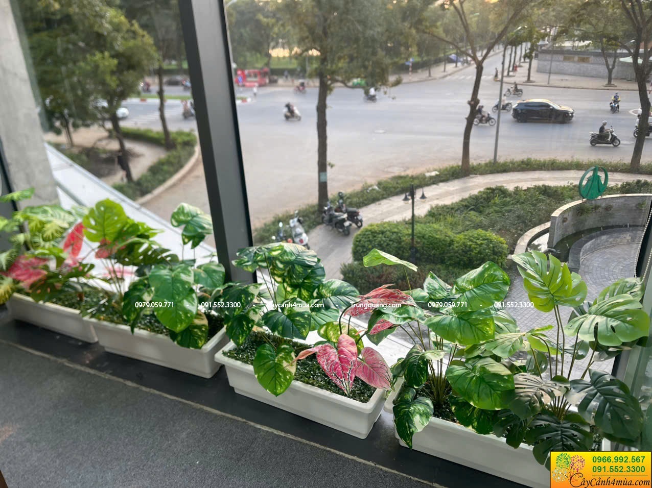 cây giả trang trí văn phòng