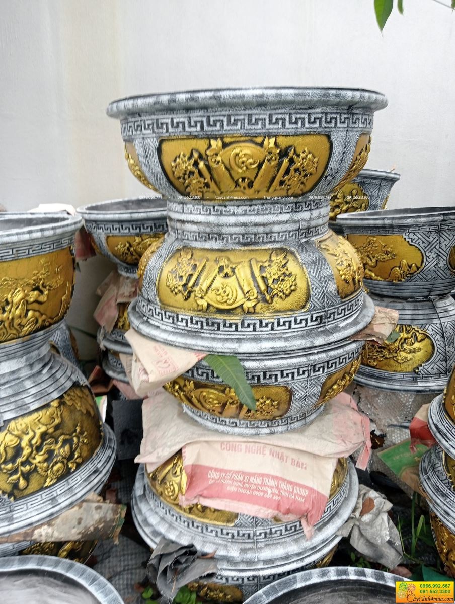 chậu xi măng không kèm đôn