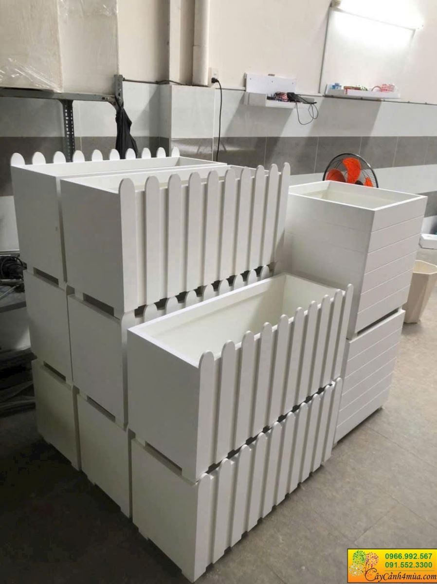 mẫu chậu composite cắm cây giả