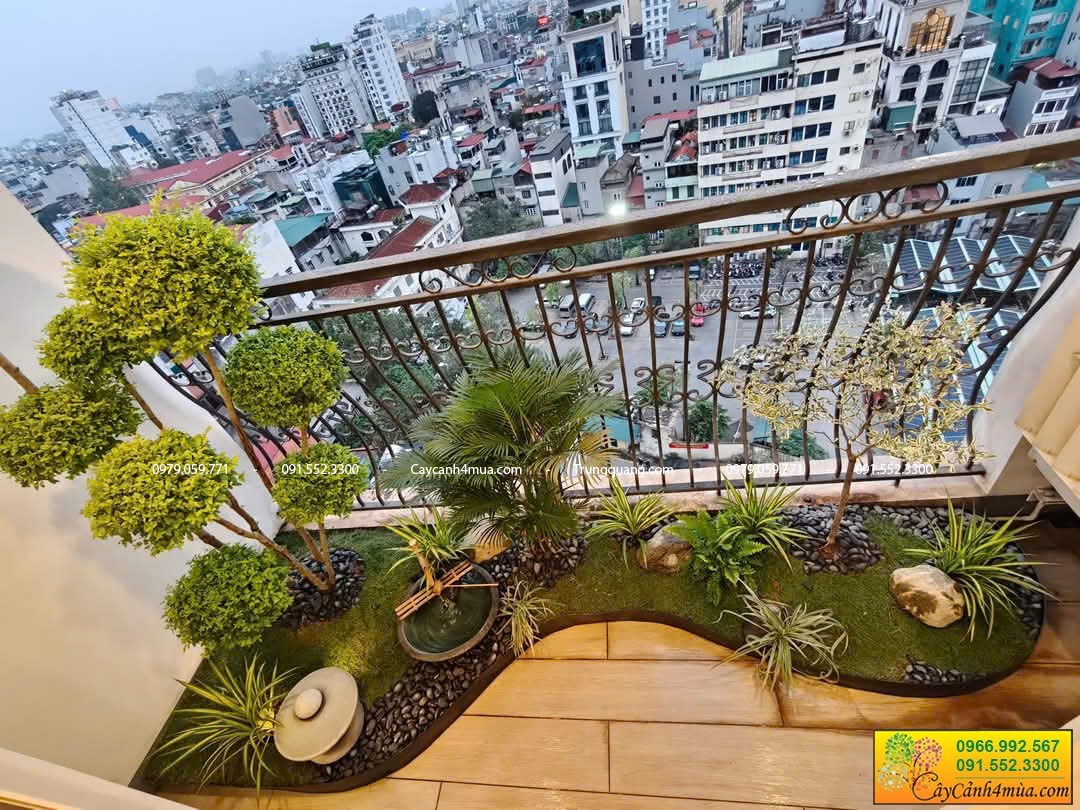 mâu cây ban công hướng tây
