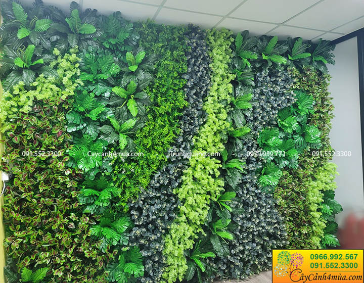 tường cây xanh decor văn phòng
