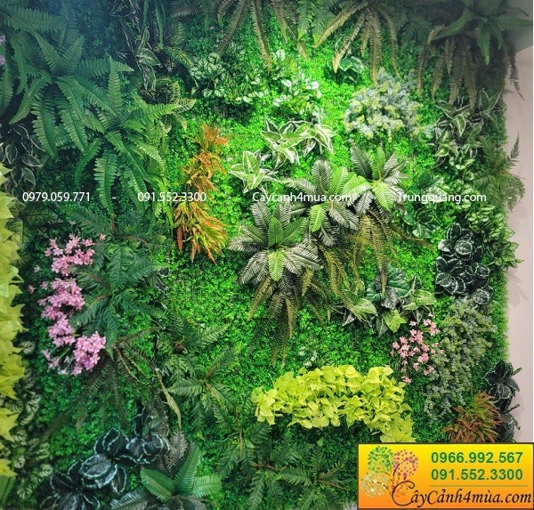 Tường cây giả cho quán cà phê