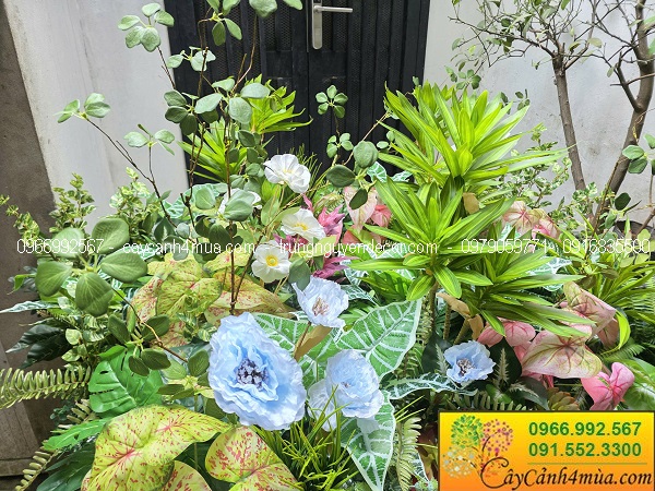 Bồn cây giả trang trí văn phòng nha khoa tại Trần Quốc Hoàn