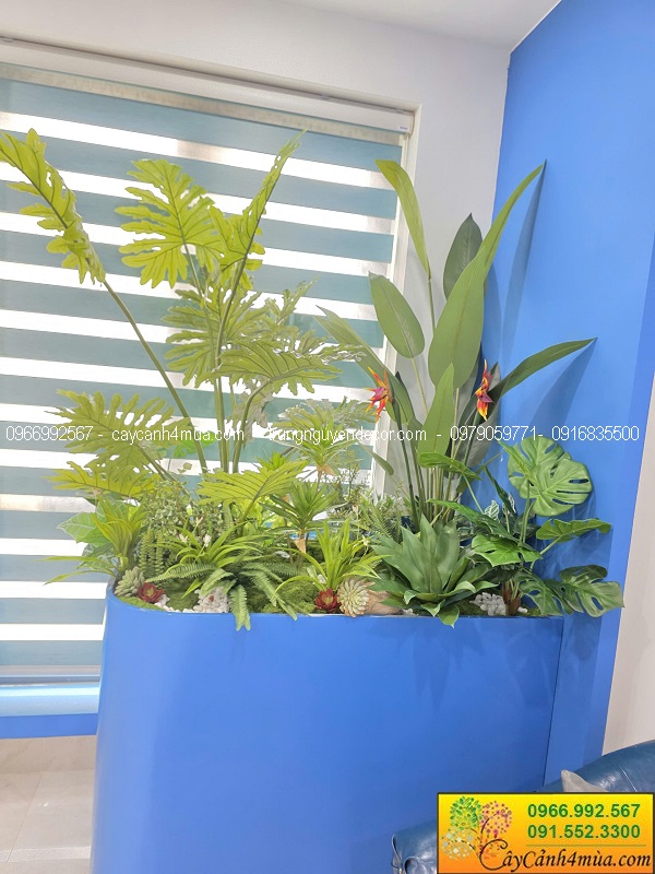 Bồn cây giả trang trí văn phòng nha khoa tại Trần Quốc Hoàn