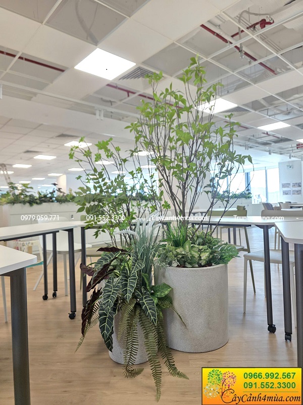 Decor cây giả cho văn phòng cao cấp phong cách hiện đại