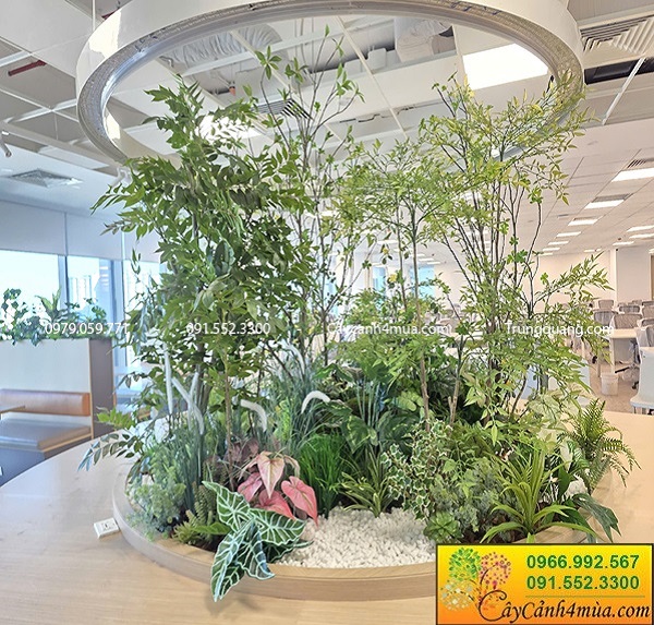 Decor cây giả cho văn phòng cao cấp phong cách hiện đại