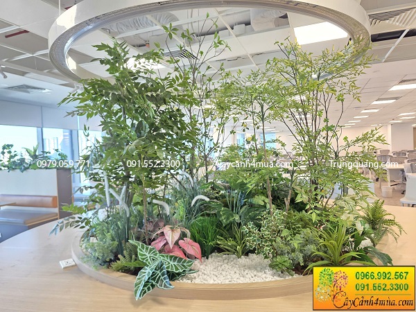 Decor cây giả cho văn phòng cao cấp phong cách hiện đại