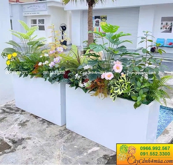 Tham khảo mẫu bồn cây giả văn phòng hiện đại