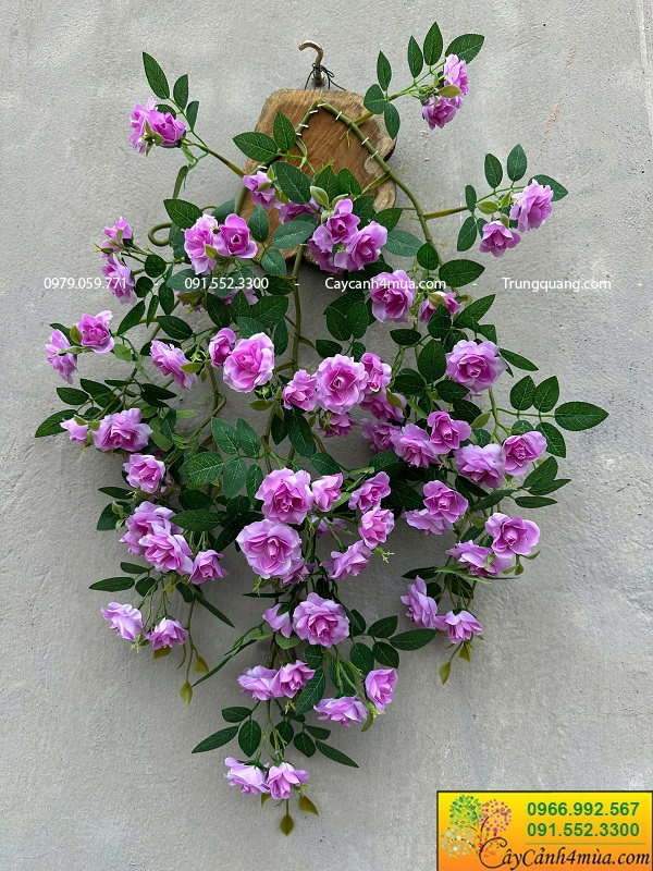 Giàn tường hoa hồng giả rủ