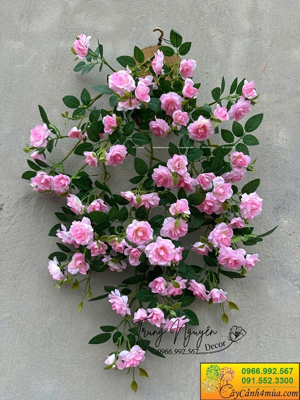 Giàn tường hoa hồng giả rủ