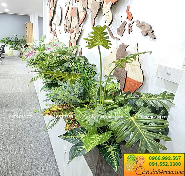 Tổng hợp mẫu cây giả văn phòng đẹp đã thi công