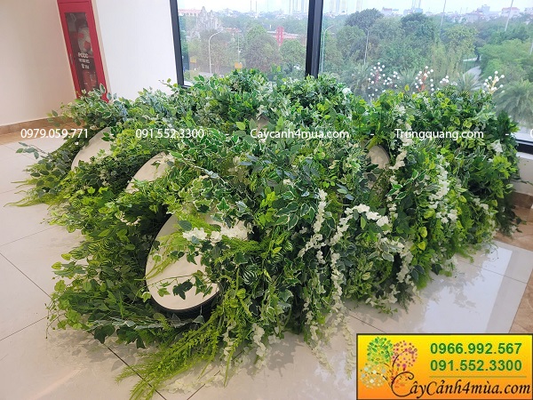 Cây giả rủ trang trí đèn trần