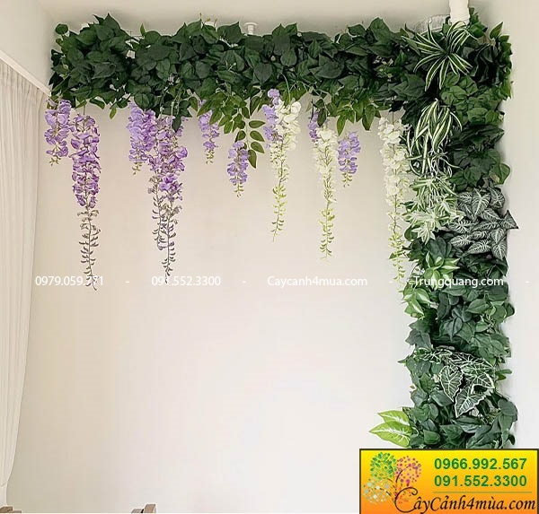 Cây giả che ống nước